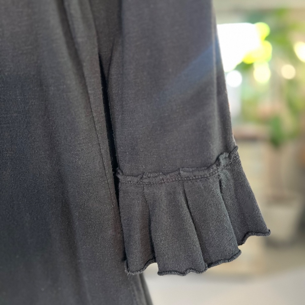 EUC + Rare ✵☽Free People☾✵ VNTG Black Cotton Military Tunic Mini Dress | Small - Picture 11 of 14
